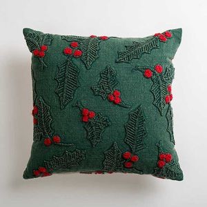 Seahorse Coral Beaded Throw Pillow Cover Rectangle Decorative Cotton Lumbar Cushion Shell Accent For Beach House Home <b>Sofa</b> Decor - Product Image 2