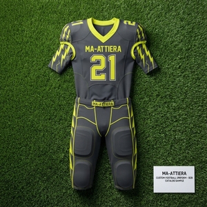 Custom Black Lime American Football Uniform <b>Padded</b> Jersey <b>Pants</b> Set Team Sports Apparel - Product Image 6