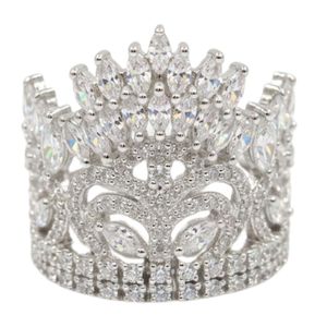 Gemvanity SR1453 Anillo de compromiso de lujo chapado en oro de 14K con moissanita de corte brillante y engaste de canal, diseño de corona clásica cristiana, para fiesta - Product Image 3