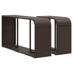 Étagère de rangement en rotin PE durable et en acier thermolaqué, couleur marron - Product Image 2