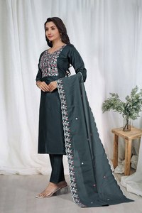 NOUVEAU DESIGN LANCEUR DE COLLECTION : KURTA PENT AVEC DUPATTA, KURTI AVEC PANTALON ET DUPATTA, MODÈLE N° DCVK-02 Détails du produit Tissu de la kurta - Product Image 6