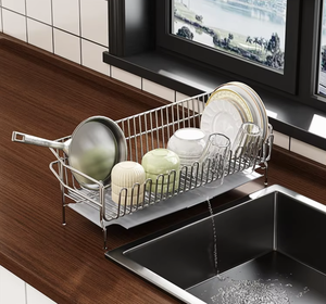OEM/ODM Vietnam Narrow Double Tier Dish <b>Drying</b> <b>Rack</b> Kitchen Windowsill Storage Organizer Shelf - Product Image 2