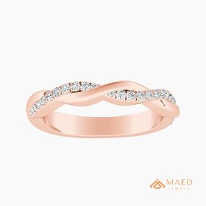 High Quality Rose Gold Unique Shape Twisted Band <b>Ring</b> Modern Moissanite Diamond Silver <b>Dainty</b> Stackable Luxury Party Wedding - Product Image 1
