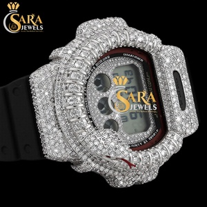 Elegant Square Dial Moissanite Diamond <b>Watch</b> Half Iced <b>Rubber</b> Strap Stainless Steel Automatic Luxury Business <b>Watch</b> - Product Image 2