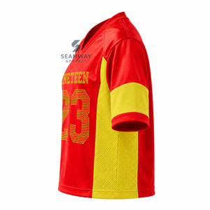 Maillot de football pour femmes NSPDK Sorority, col en V, manches courtes, panneaux en mesh, évacuation de l'humidité, maillot de performance pour équipe - Product Image 3