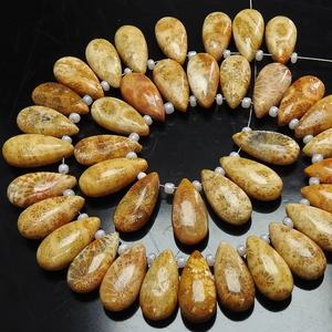 Nueva llegada Coralie Smooth Teardrop Yellow Beads 15X7MM Piedra natural para la fabricación de joyas Suministros de mayorista de calidad - Product Image 1