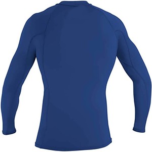 Men's Long Sleeve Rash Guard Blue Quick Dry <b>Mock</b> <b>Neck</b> <b>Top</b> Full Coverage Swim Shirt - Product Image 6