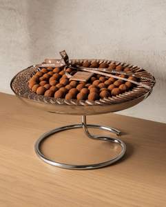 Panier à bonbons décoratif élégant en argent avec poignée, bol à chocolat de luxe pour mariages et fiançailles - Product Image 2
