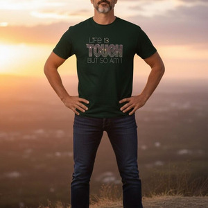 T-shirts respirants de haute qualité pour hommes, en coton 100%, coupe classique, avec strass, impression numérique pour hommes - Product Image 1