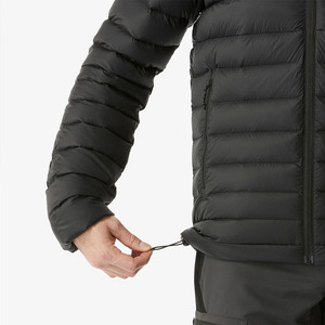Chaqueta de Plumón con Capucha para Hombre, Negra, Cortavientos, Informal, para Invierno, Cierre de Cremallera, Color Sólido, Corte Regular - Product Image 4