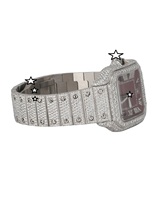 Reloj ZAWO HOUSE de Lujo con Movimiento Automático, Diamantes Blancos Brillantes de Moissanita, Acero Inoxidable, Estilo Hip Hop, Correa de 20 mm y Esfera de Cristal