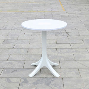 The Black Colored Round <b>Plastic</b> <b>Table</b> with Pedestral <b>Table</b> Base - An Elegant Outdoor <b>Plastic</b> <b>Table</b> for a Garden Evening - Product Image 1