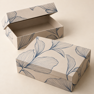 Custom Sand Petal <b>Lid</b> and Base <b>Box</b> for Hand Care <b>Gift</b> Packaging - Product Image 1