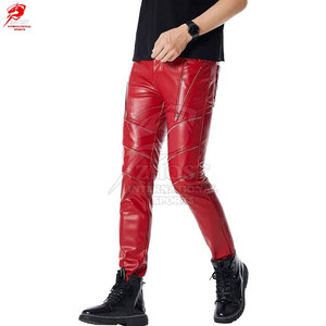 กางเกงหนังผู้ชายดีไซน์ทันสมัย วัสดุสัมผัสนุ่ม ทนทาน เหมาะสำหรับนักขี่มอเตอร์ไซค์และการสวมใส่สบายในชีวิตประจำวัน - Product Image 3