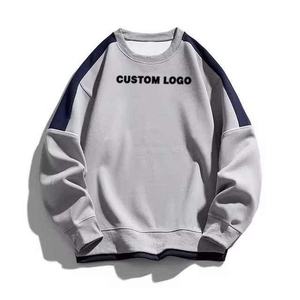 Sweat-shirt décontracté pour homme 100 % coton, molleton épais, coupe-vent, couleur unie, impression personnalisée, design épaules tombantes, chaleur hivernale - Product Image 1