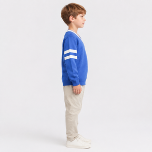 Nouveau design de pulls d'hiver élégants pour bébés garçons pour enfants pulls à col en V et à rayures - Product Image 5