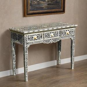 Cajón con Incrustaciones de Hueso de ILAHI, Diseño Moderno con Detalles de Ágata, Mueble Portátil para el Hogar - Product Image 3