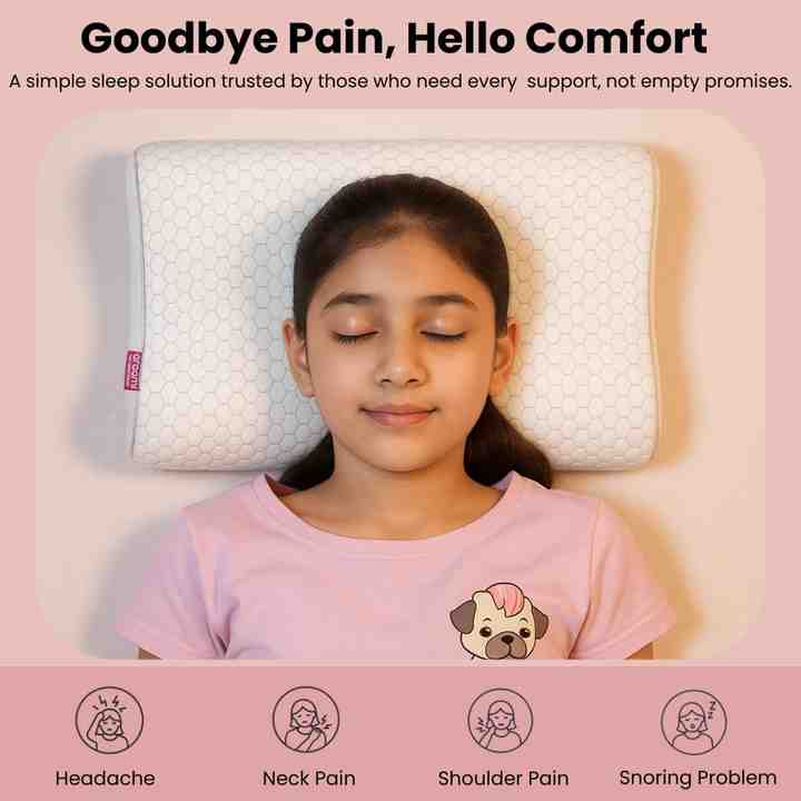 Ergonomic Memory foam wave orthopedic support cervical pillow for sleeping head and neck support kids toddler
