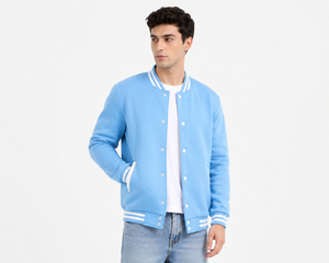 Fashion varsity jacket <b>crafted</b> for comfortable movement with premium texture and timeless style for urban daily outfit styling - Product Image 1