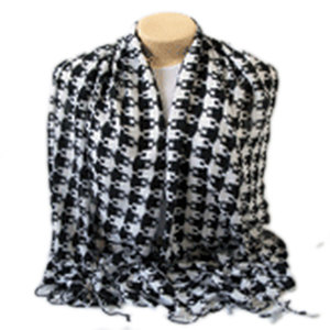 Elegant Houndstooth Rayon Scarf Soft Lightweight Viscose Scarf Fashion Neck <b>Wrap</b> <b>Shawl</b> Stylish Women Men Winter Fall Classic - Product Image 6