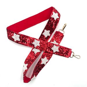 Red Sequin Star Pattern <b>Bag</b> Strap Fashionable Trendy Design for Women <b>Accessories</b> - Product Image 1