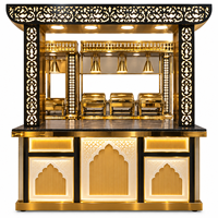 Zaravelle GrandFeast Pavilion, îlot de buffet moderne de luxe classique en acier inoxydable, comptoir de traiteur multi-stations