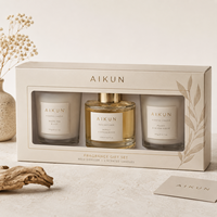 Diffuseur de parfum AIKUN en verre dépoli avec couvercle en cuivre, bougie parfumée d'aromathérapie, coffret cadeau de parfum d'ambiance pour événements
