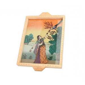 Bandeja Decorativa de Madera para Gemas, Artesanía Hecha a Mano, Grande, para Decoración del Hogar y Regalos Festivos - Product Image 3