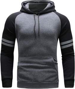 <b>Men's</b> Hooded Sweatshirt Raglan Sleeve Solid Color Pocket Breathable Casual Autumn Knitted Regular Fit - Product Image 1