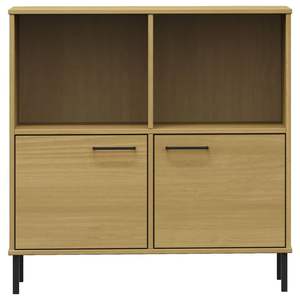 Bibliothèque rustique en pin massif brun 35,4 x 13,8 x 35,6 po - Product Image 4