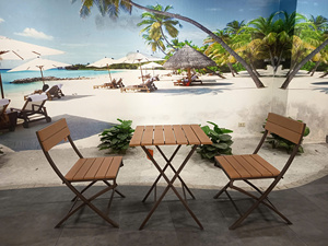 Lumetal Modern Durable <b>Outdoor</b> Metal Frame PS <b>Plastic</b> Foldable Garden Chair & <b>Table</b> Set for Apartment Use Made in Vietnam - Product Image 2