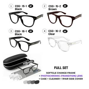 Gafas de seguridad Softgle Change M con lentes fotocromáticas TRANSITION, protección UV, bloqueo de luz azul - Product Image 4