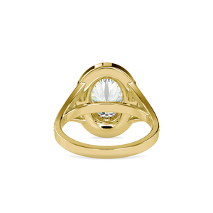 Elegante Anillo de Compromiso y Boda para Mujer con Halo Ovalado de Plata S925 y Moissanita - Product Image 4