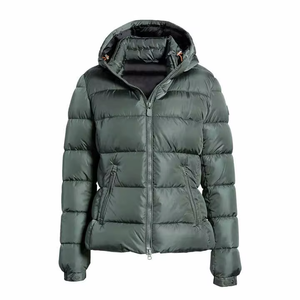 Vestes d'hiver épaisses en peau de mouton pour femmes, personnalisées en gros, avec capuche, chaudes, matelassées, fermeture éclair, poches latérales, rembourrage en duvet de canard blanc - Product Image 3