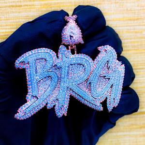 Pendentif personnalisé en argent sterling 925 avec lettre, moissanite véritable taillée, plaqué or, style hip-hop, design diamant glacé pour les fêtes - Product Image 2