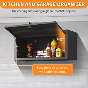 Armoire de rangement d'outils murale en métal robuste, en acier, pour garage et atelier, assemblage requis - Product Image 3