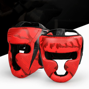Casque de boxe OEM en gros, protection intégrale du visage, en cuir PU, imprimé camouflage, fermeture auto-agrippante, unisexe, pour adulte - Product Image 4