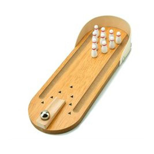 Handcrafted Wooden Tabletop <b>Bowling</b> Game Set With Mini Pins And Steel Ball Fun Portable Arcade Toy For Kids And Adults Enjoyment - Product Image 1
