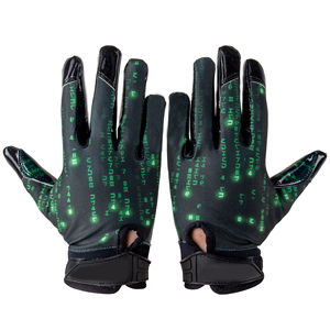 Football Sports Gloves Anti Slip Silicone Print Breathable Fabric Youth Adult Sizes Training Wear Receiver Gloves <b>Padded</b> Gloves - Product Image 1
