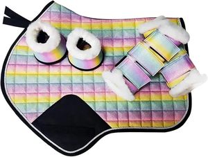 Tapis d'équitation sans selle avec étriers |   Selle sans arceau doublée en polaire |   Équipement d'équitation respirant et polyvalent - Product Image 5