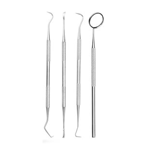 Kit Profesional de Herramientas Dentales de 4 Piezas, Kit Manual de Limpieza Dental de Acero Inoxidable Alemán, Removedor de Placa, Raspador de Dientes - Product Image 1