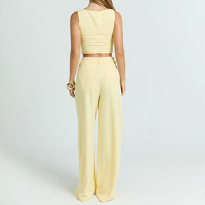 ชุดออกกำลังกายผู้หญิงแบบ 2 ชิ้น ปี 2026 กางเกงโยคะขายาวทรงบาน เสื้อกล้ามคอกว้าง แห้งเร็ว ระบายอากาศได้ดี เหมาะสำหรับฟิตเนสและออกกำลังกาย - Product Image 5