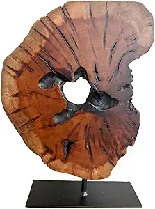 Sculpture d'art en bois organique, décor de table artisanal avec des fissures naturelles et une remplissage en résine, pour un intérieur moderne et minimaliste. - Product Image 5