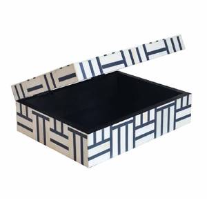 Nouvelle Arrivée Boîte de Rangement et Organisateur de Bijoux Rectangulaire en Os Circulaire Incrusté Prix de Gros - Product Image 3