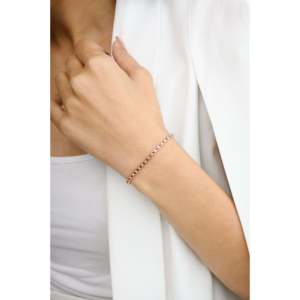 18K Gold Square <b>Ruby</b> and Diamond Bezel Set Fashion Tennis <b>Bracelet</b> - Product Image 3