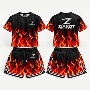 Conjunto de Jersey y Pantalones Cortos Deportivos ZIAKOT para Hombre, con Estampado de Mariposas en Llama, Transpirable, Sublimado - Product Image 1