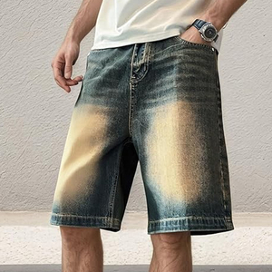 Pantalones Cortos de Mezclilla con Lavado Ácido y Logotipo Personalizado, Unisex, Estilo Urbano, Corte Holgado, Vintage, OEM al por Mayor - Product Image 2