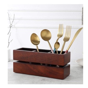 Handmade Luxury Rustic Wood Multifunctional Kitchen Utensil Stand for Countertop Organization Spoons Cooking Tools Serving - Product Image 1