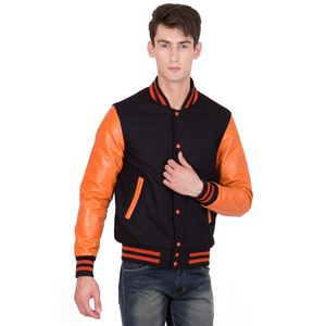 Latest Casual Woolen Varsity <b>Jacket</b> OEM Outdoor Winter Patch Embroidered Front Waterproof Breathable Windproof Mandarin - Product Image 3