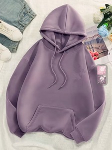 Elegante Sudadera de Invierno para Mujer con Cuello en V, Estampado ODM, Color Sólido Personalizado, Corte Holgado Informal, Estilo Pullover - Product Image 2